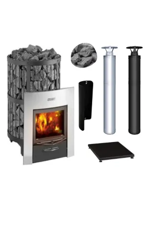 Harvia Legend 240 Duo Wood Burning Sauna Stove Package