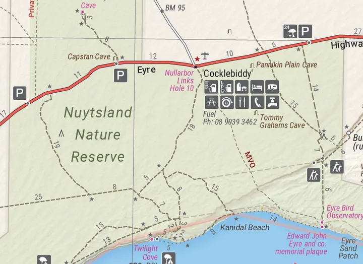 Hema Nullarbor Plain - Western Map - Kalgoorlie to Border Village