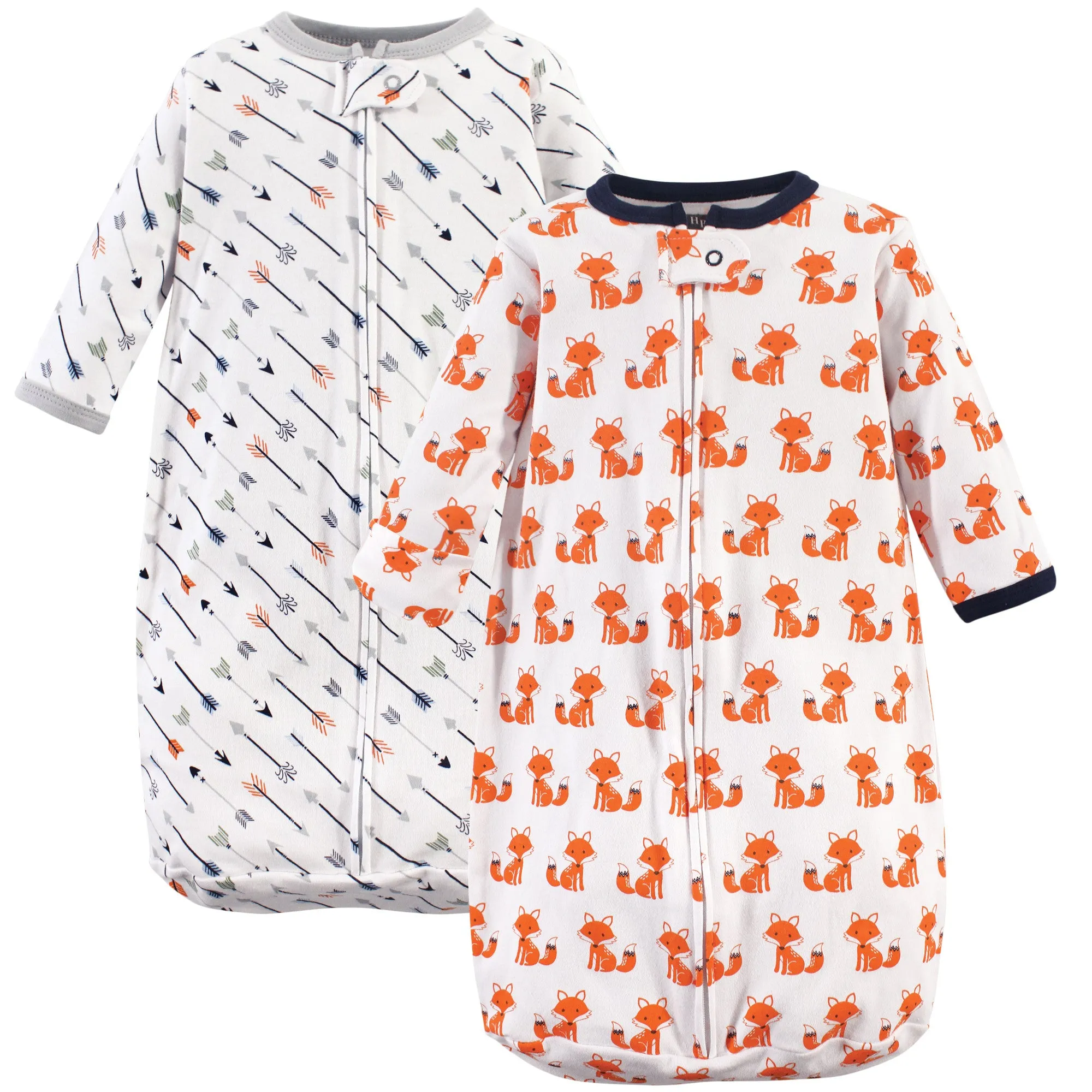 Hudson Baby Cotton Long-Sleeve Wearable Sleeping Bag, Sack, Blanket, Foxes