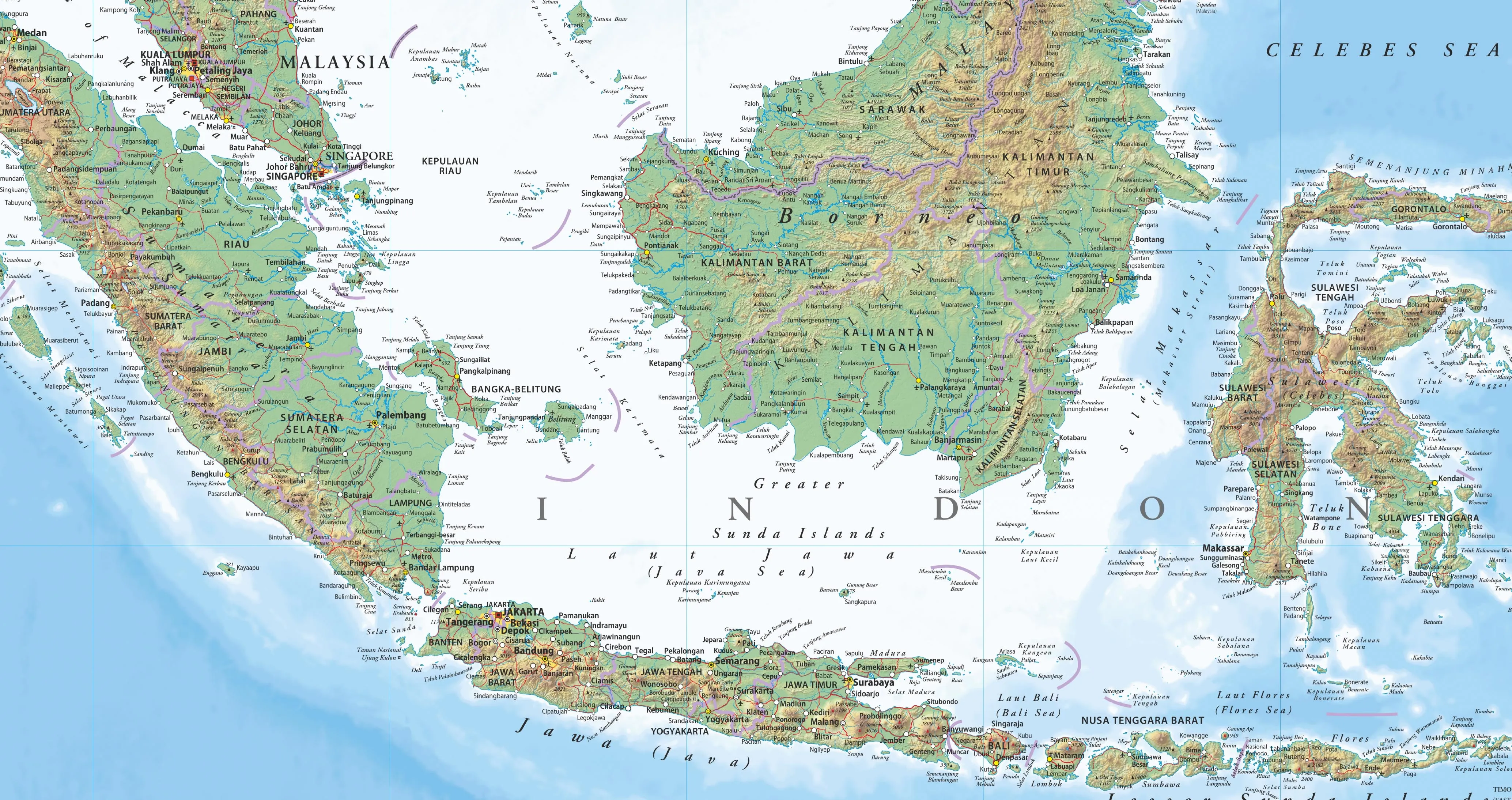 Indonesia Wall Supermap 1500 x 1125mm