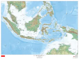 Indonesia Wall Supermap 1500 x 1125mm