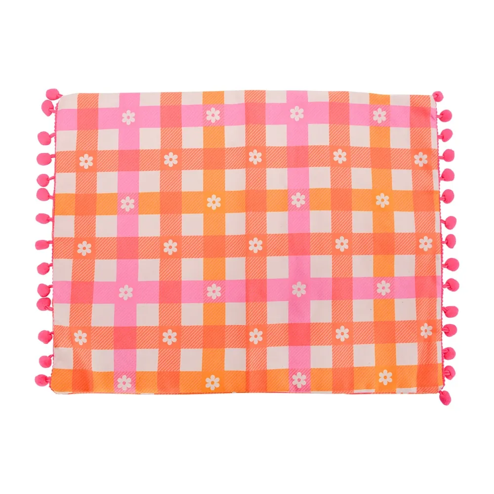 Inflatable Beach Pillow - Daisy Gingham