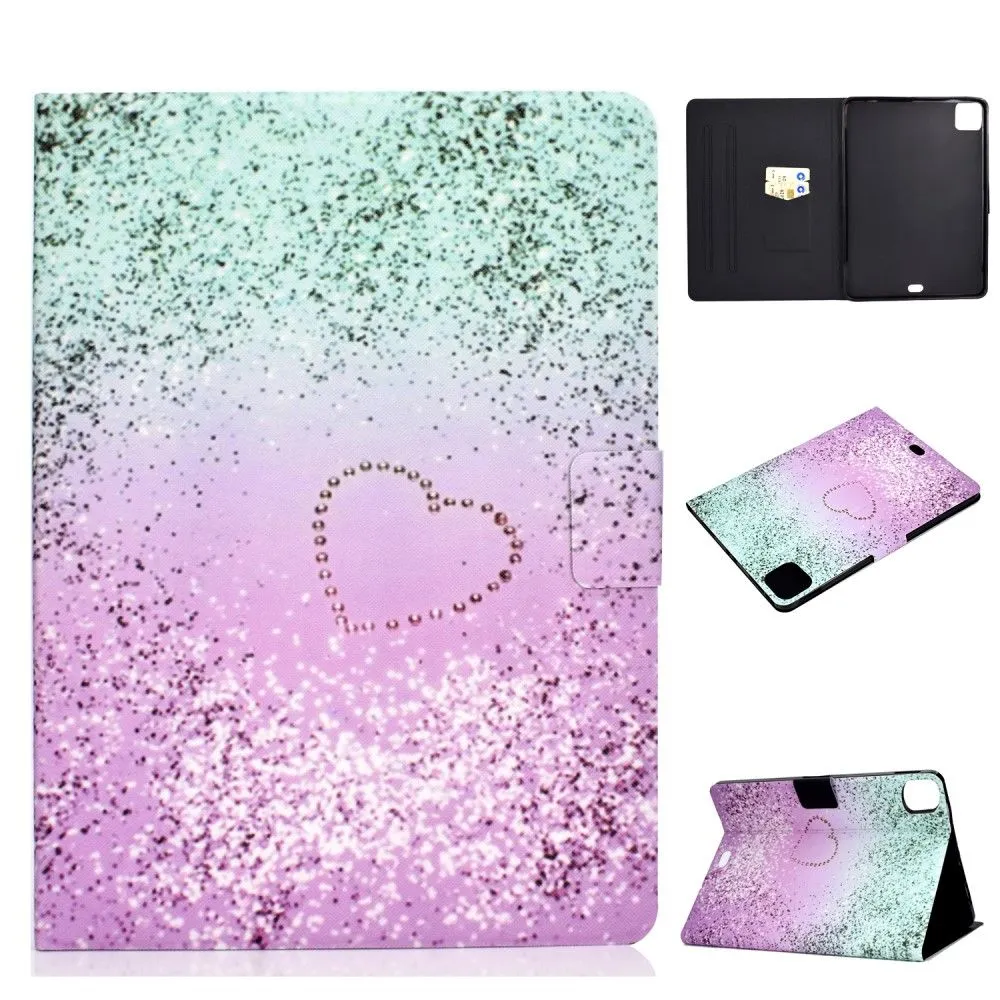 iPad Pro 11 (2021) / Air (2020) beautiful pattern leather flip case - Glittery Element and Heart