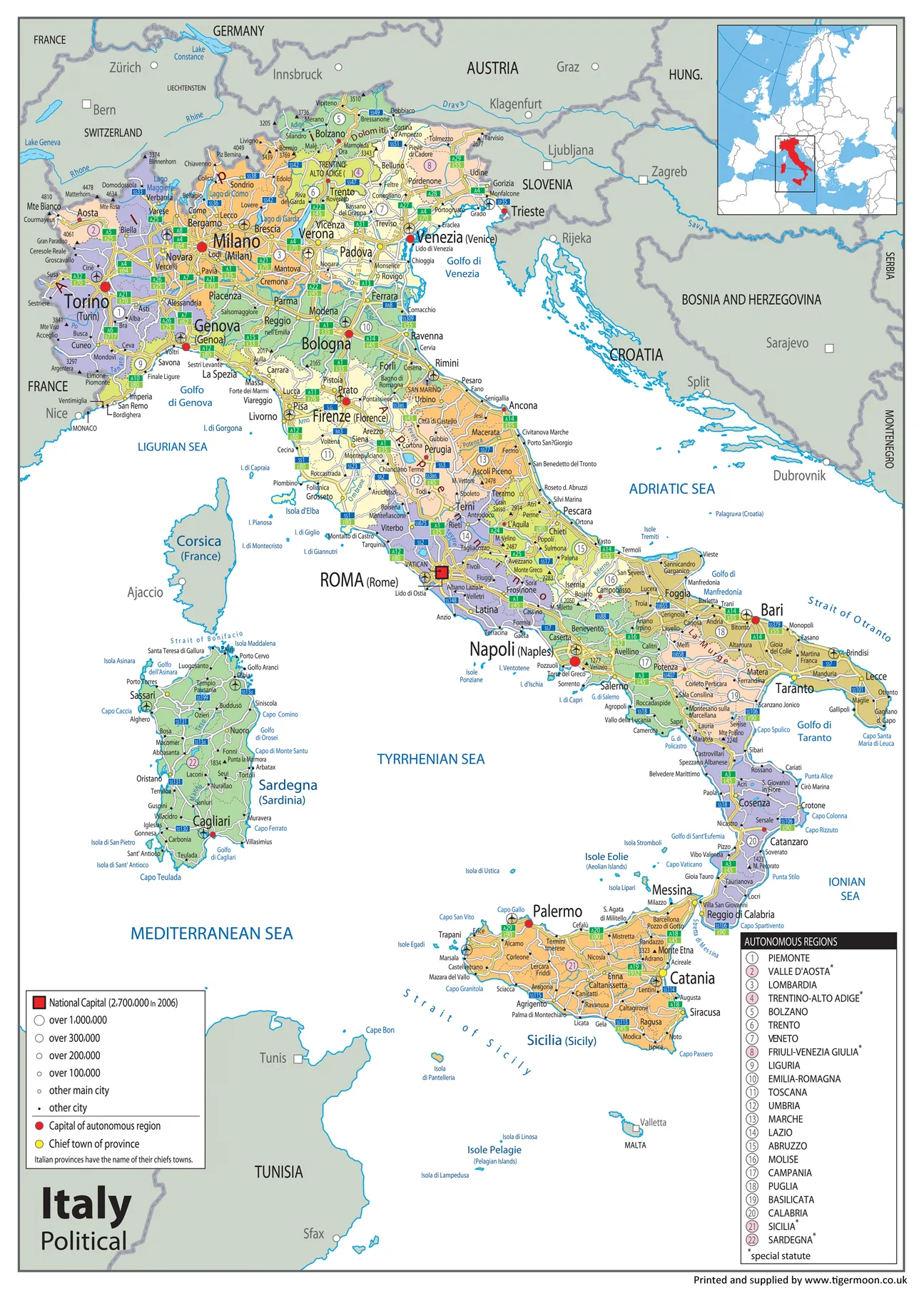 Italy Political Map