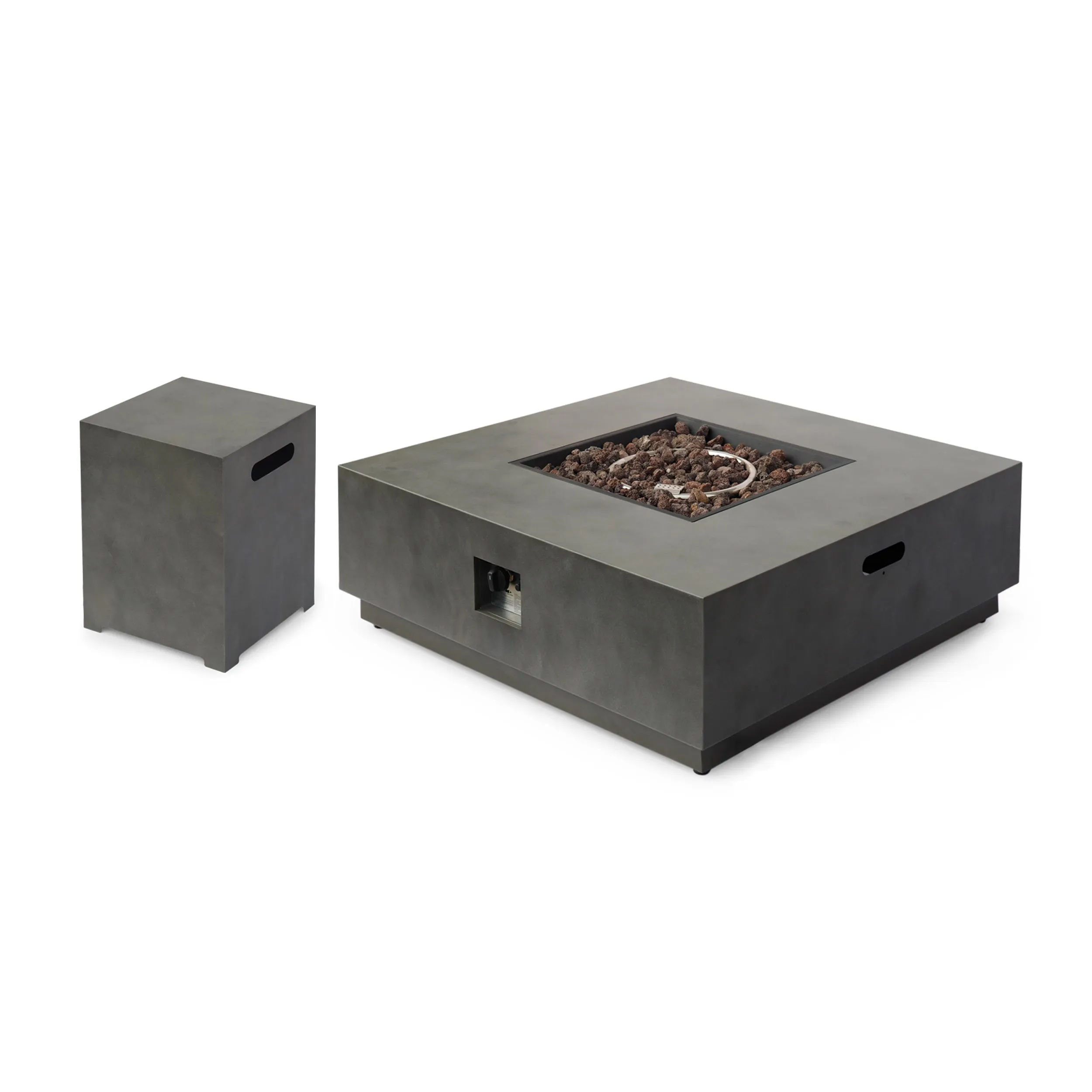 Jasmine Outdoor 40-Inch Square Fire Pit with Tank Holder