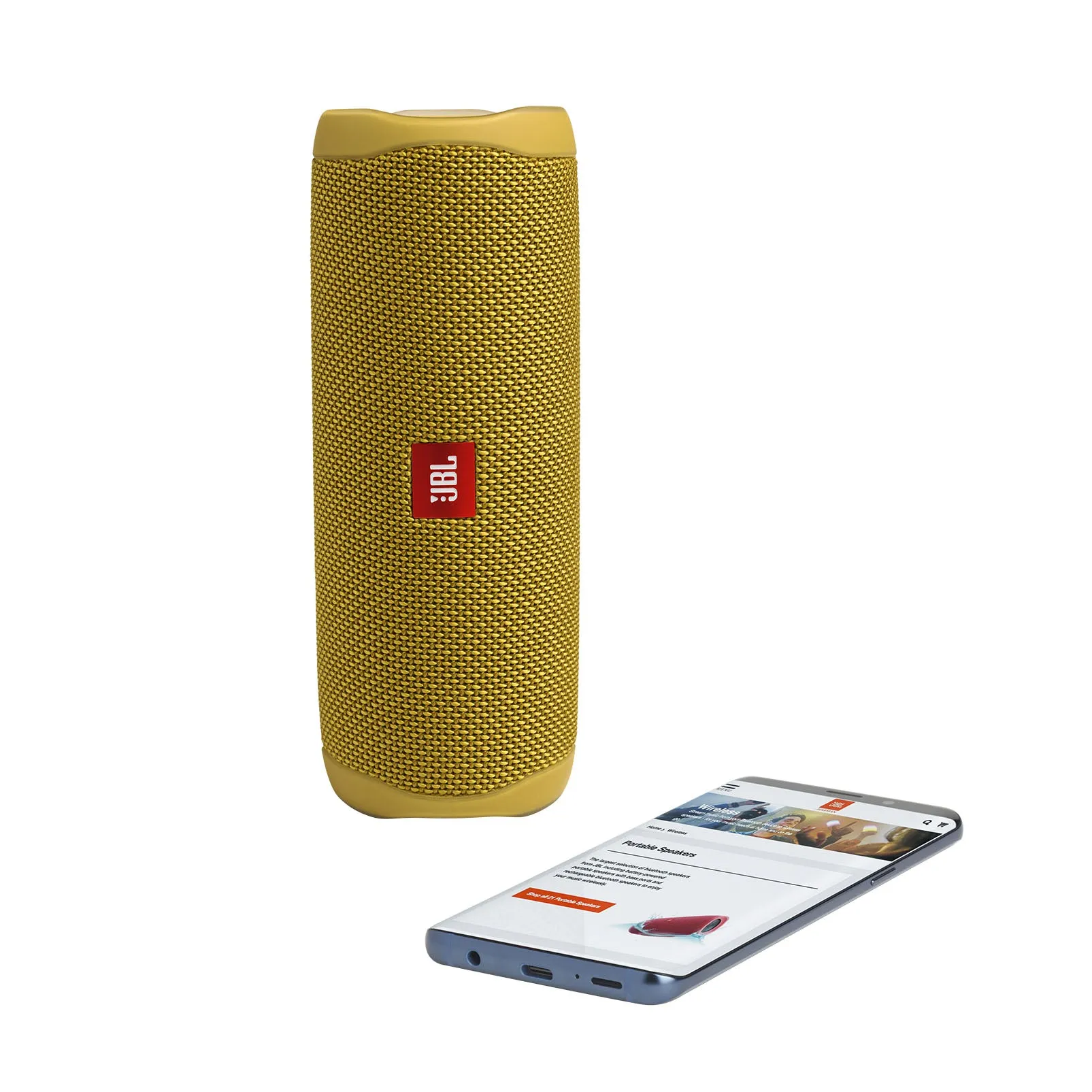 JBL Flip 5 Portable Waterproof Bluetooth Speaker - Yellow (Refurbished)