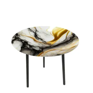 Marble Glass Side Table