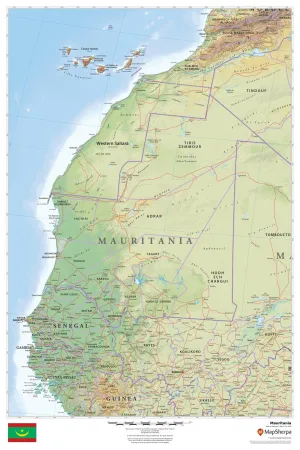 Mauritania Wall Map 610 x 914mm