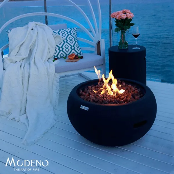 Modeno York Black Round Fire Pit - OFG115