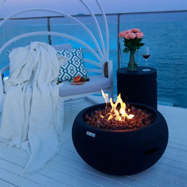 Modeno York Black Round Fire Pit - OFG115