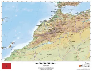 Morocco Wall Map 1118 x 864mm