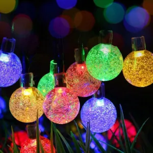 Multicoloured Led String Lights In Crystal Balls Design