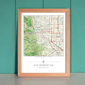 My Home in the Center Personalized Framed US Map