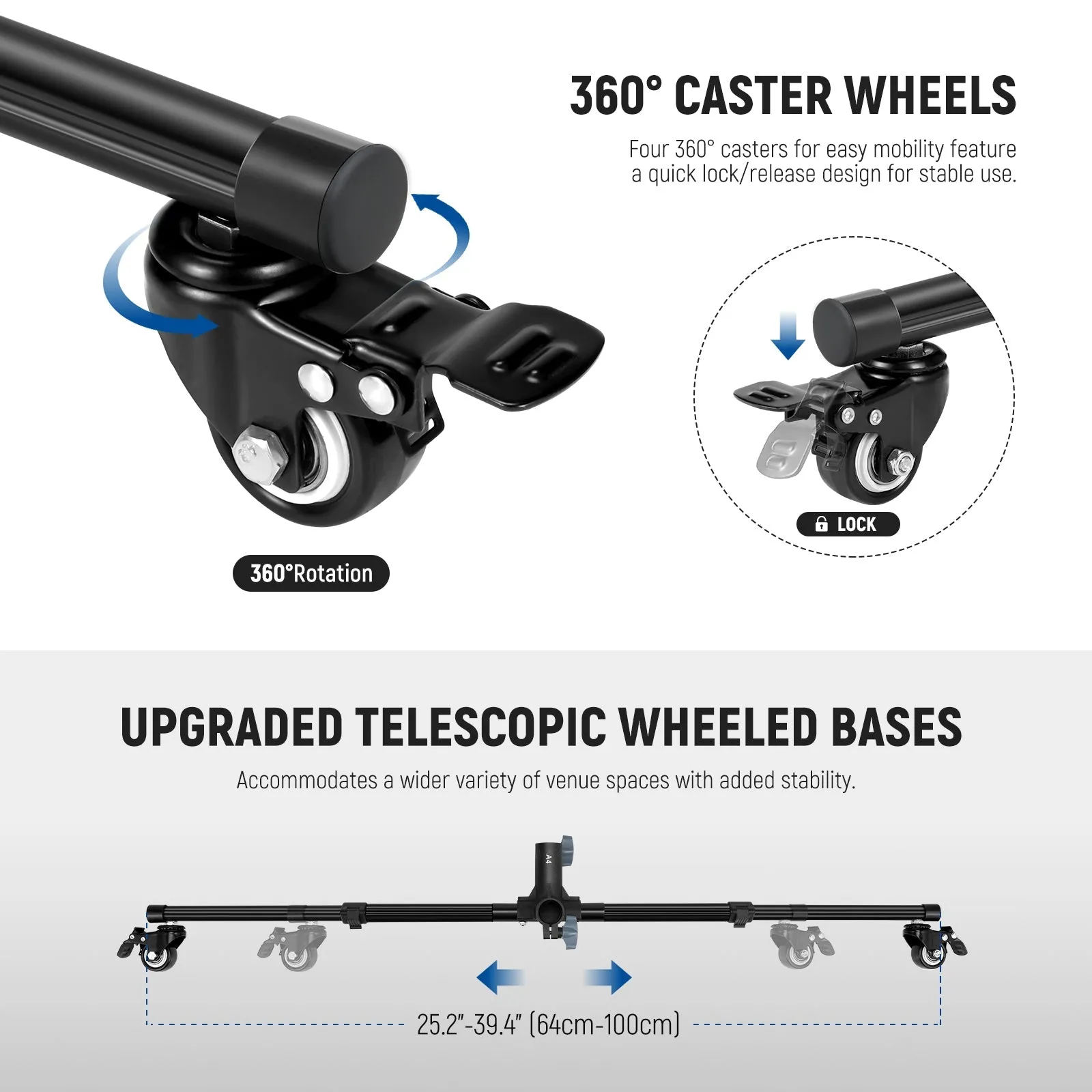 NEEWER NK-02 Upgraded 10x7ft Heavy Duty Backdrop Stand with Casters