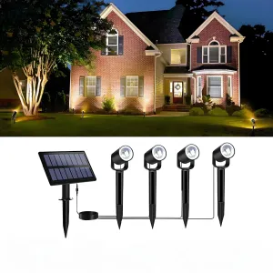 New Solar Spotlight – 4-in-1 Outdoor Garden Stake Lights, Split Design for Pathway & Lawn Lighting