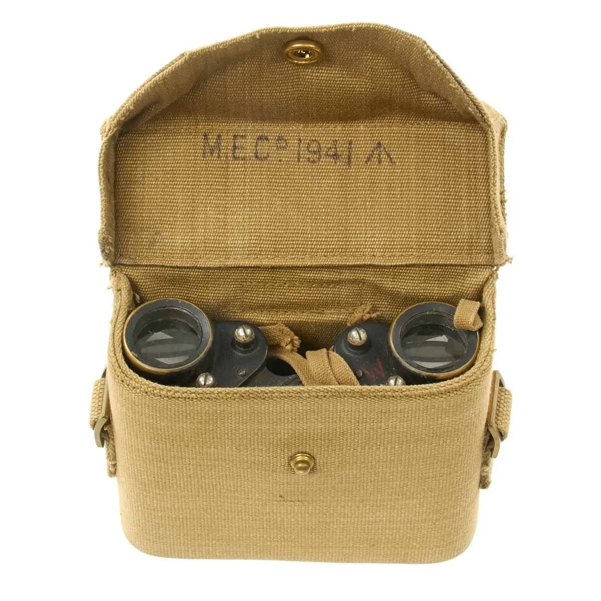 Original British WWII 1944 dated No.2 Mk.III 6X Binoculars by Kershaw with 1941 dated Case