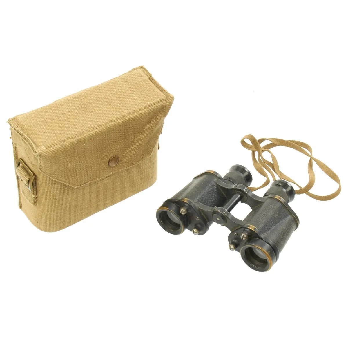 Original British WWII 1944 dated No.2 Mk.III 6X Binoculars by Kershaw with 1941 dated Case