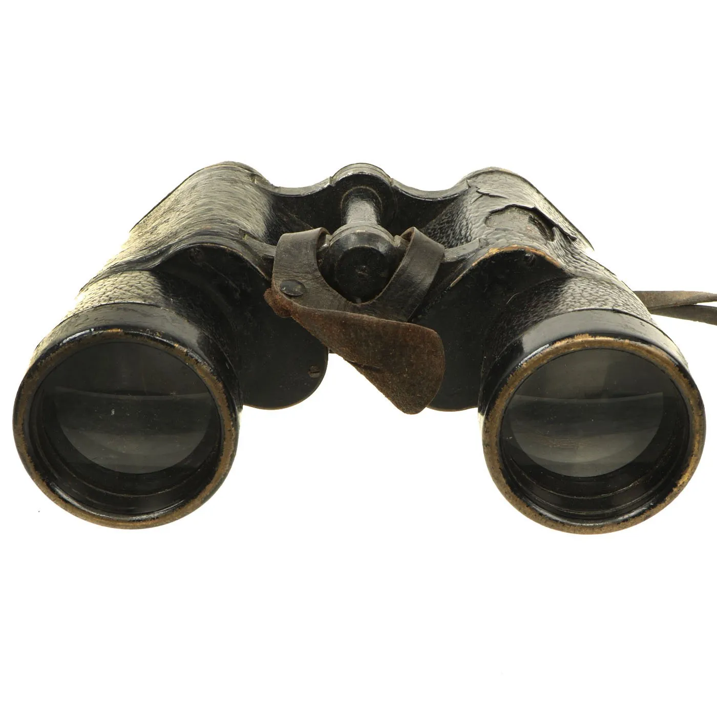 Original German WWII Ernst Leitz 10x50 Dienstglas Binoculars with Leather Case & Button Tab dated 1937