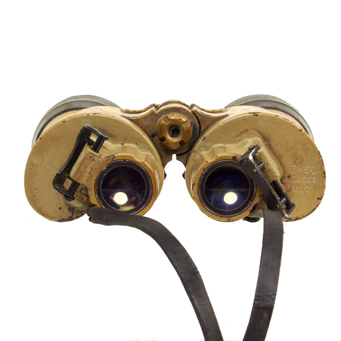 Original German WWII Kriegsmarine Navy U-Boat 7x50 Binoculars by Carl Zeiss (blc) with Rubber Objective Fittings