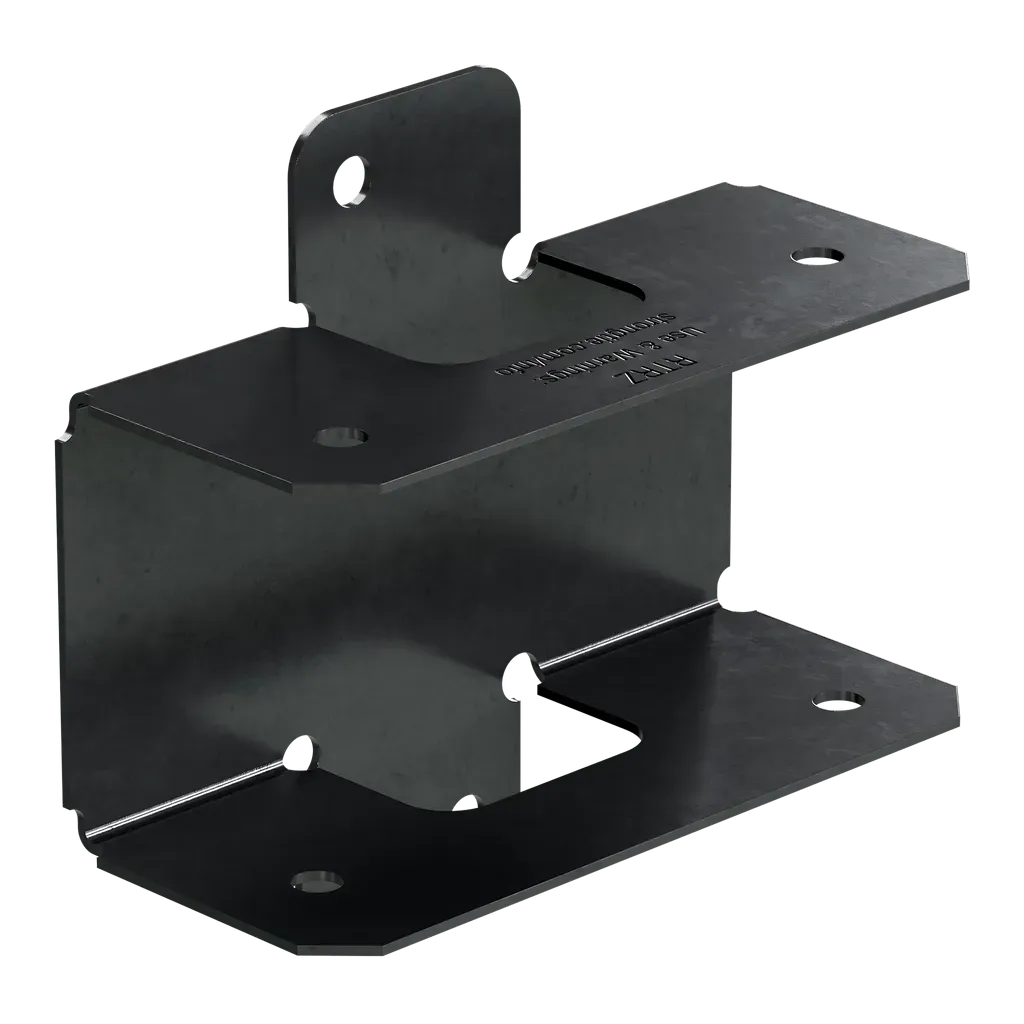 Outdoor Accents® ZMAX®, Black Powder-Coated Rigid Tie® Rail Connector for 2x Joist/Post