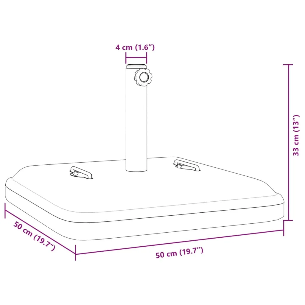 Parasol Base with Handles for Ø38 / 48 mm Poles 27 kg Square