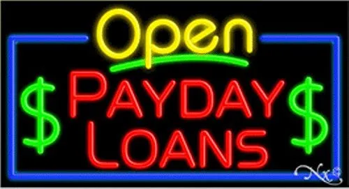 Payday Loans Open Handcrafted Energy Efficient Glasstube Neon Signs