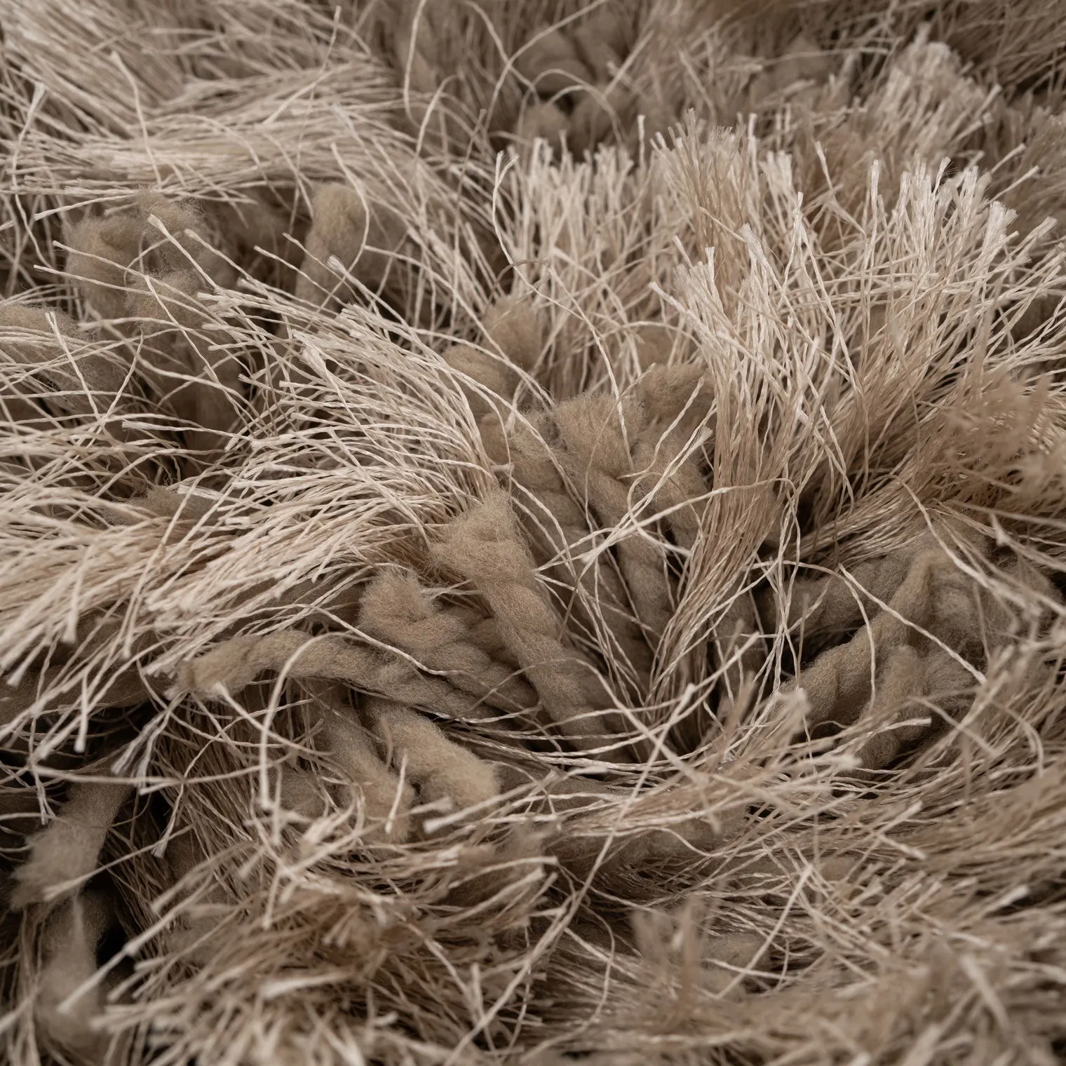 Plush Soft Greige Shaggy Rug - Zia