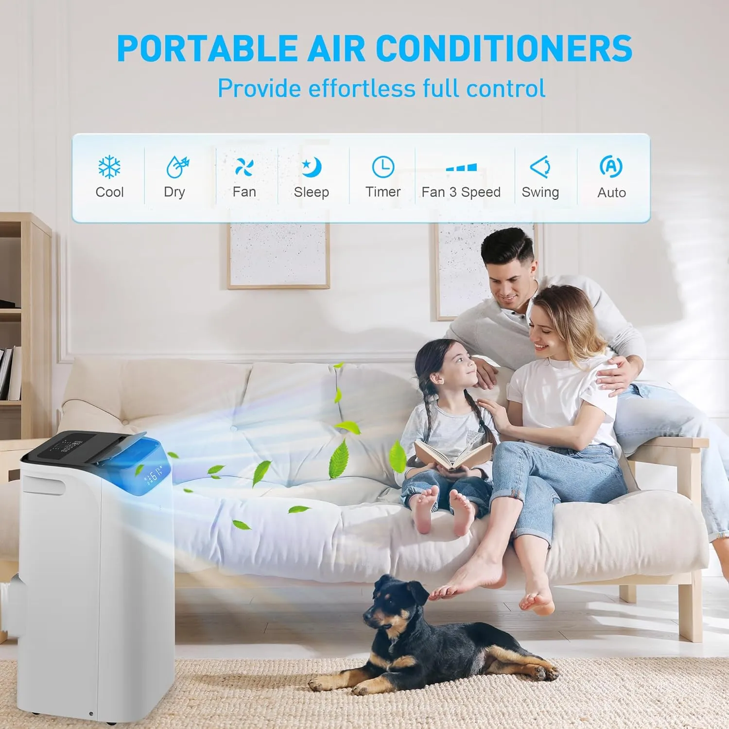 Portable Air Conditioner Cools Up to 700 Sq.Ft, 3-IN-1 Energy Efficient