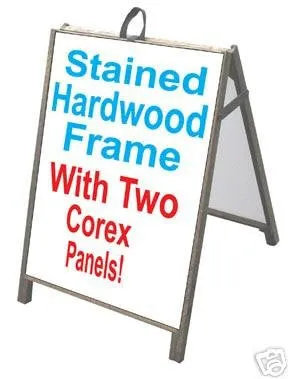 Portable Hardwood A-Frame 24"x36" Sidewalk Sign w/Corex Panels & Markers