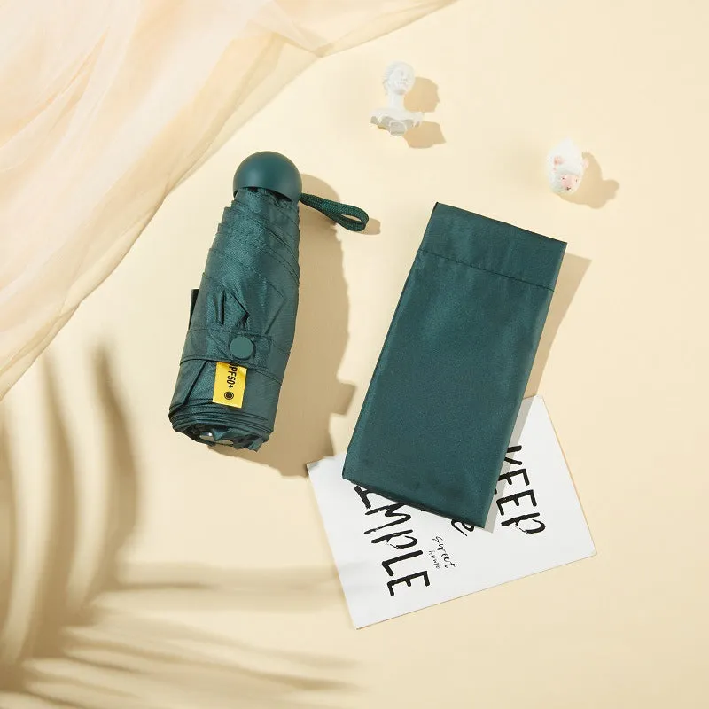 Portable Mini Five-fold Capsule Umbrella for Sun and Rain, HG0016