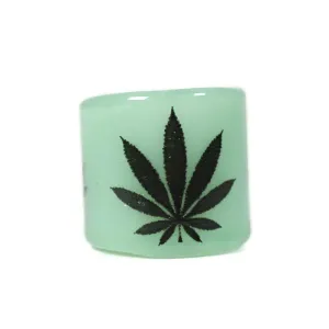 Pot Leaf Glass Dread Bead, CUSTOM Bead Hole Sizes 4-16mm