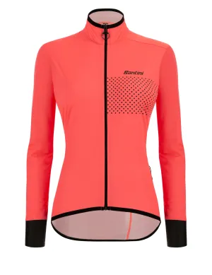 Santini Women's Guard Nimbus Rainproof Jacket - Granatina Pink