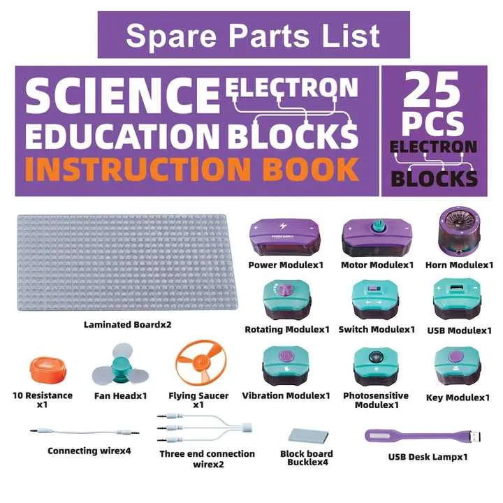 Science Education Electronic Circuit Blocks - 25 pieces