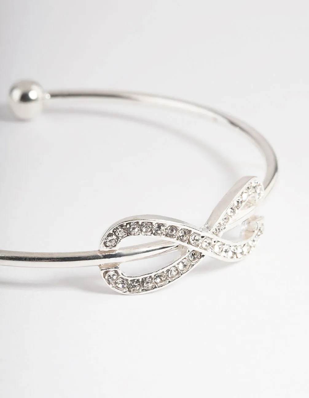 Silver Infinity Open Cuff Bangle