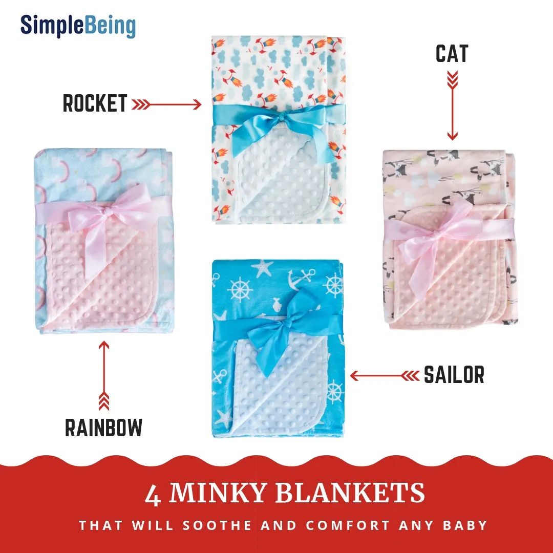 Simple Being Soft Minky Baby Blanket (Rainbow)