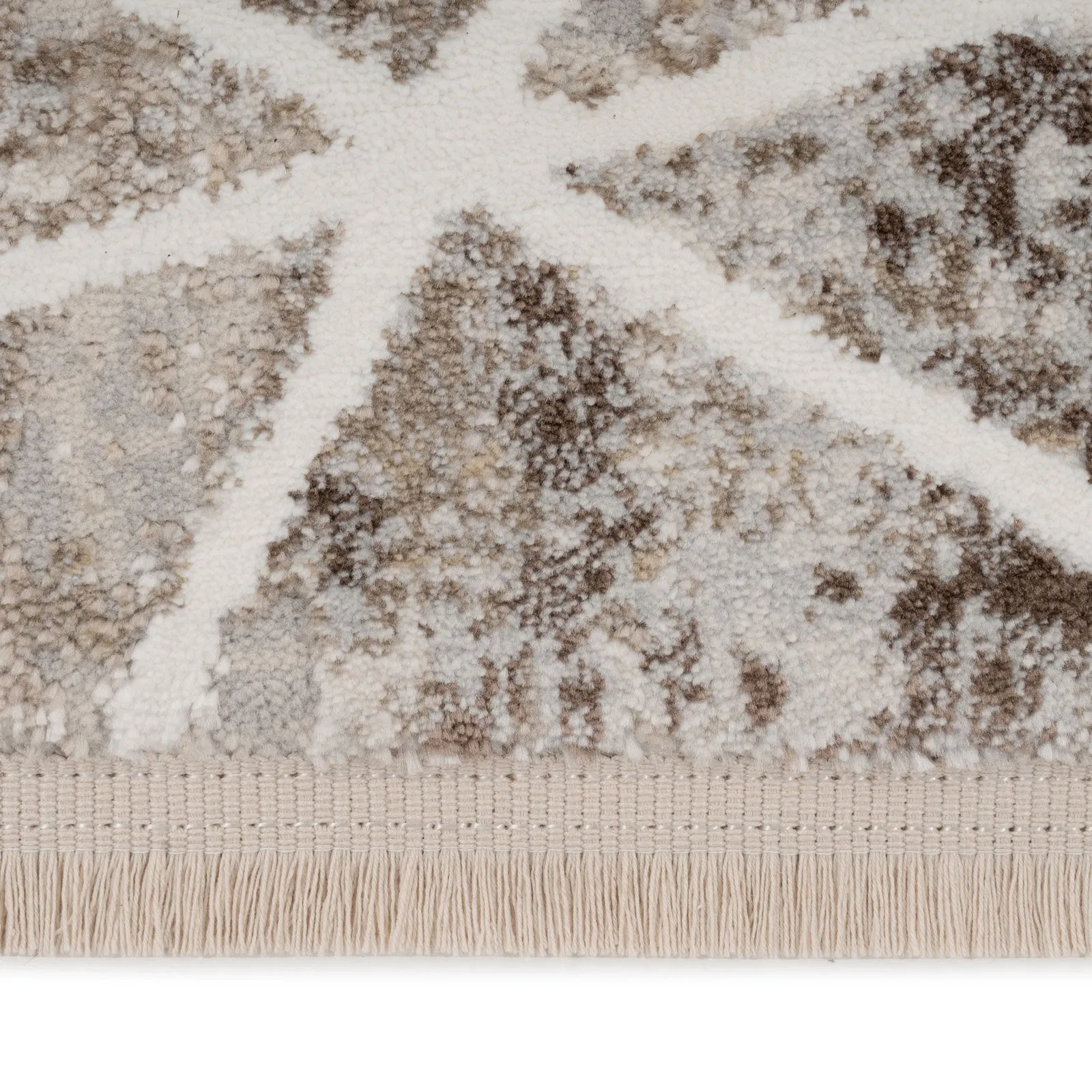 Soft Beige Geometric Rug - Valo