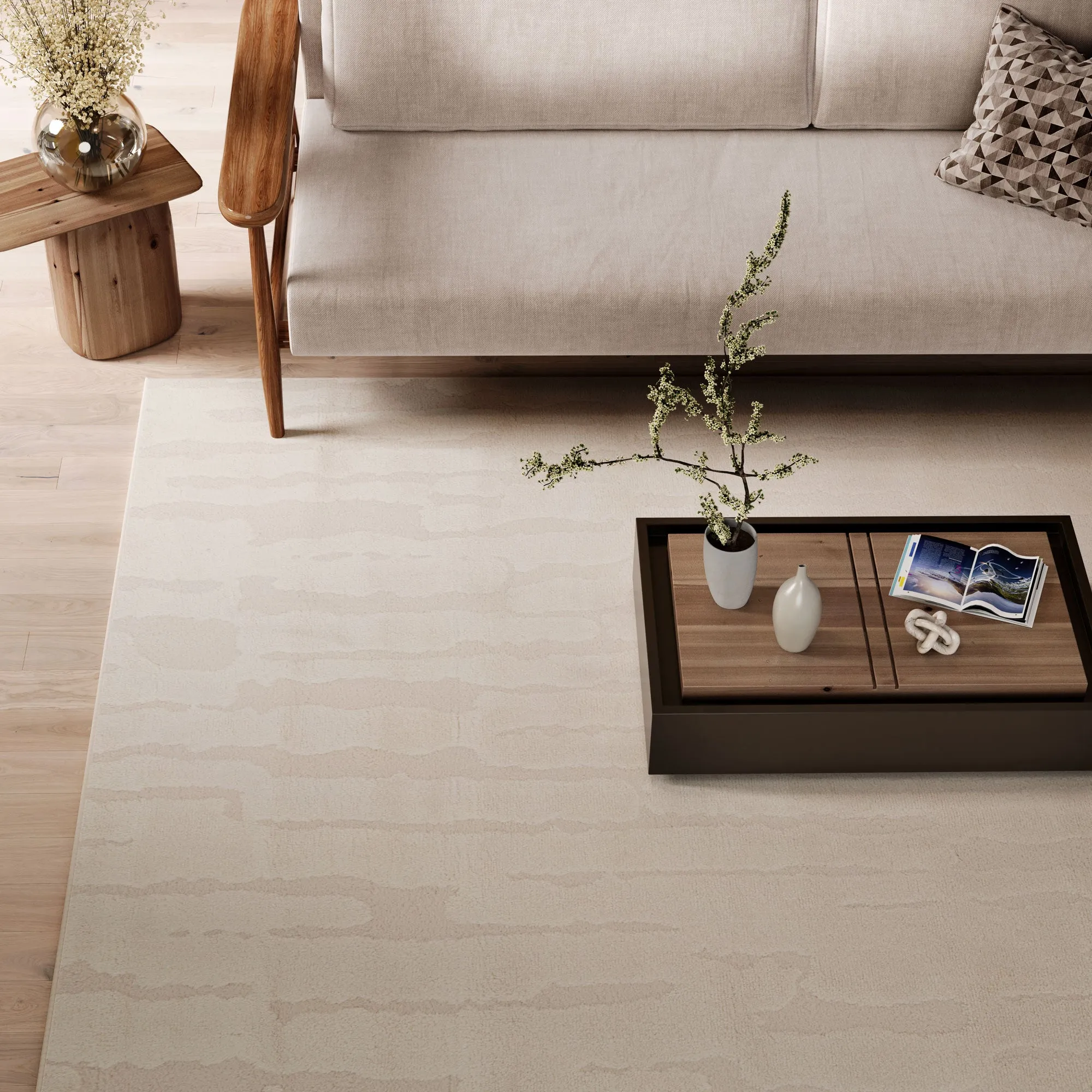 Soft Cream Boho Rug - Lana