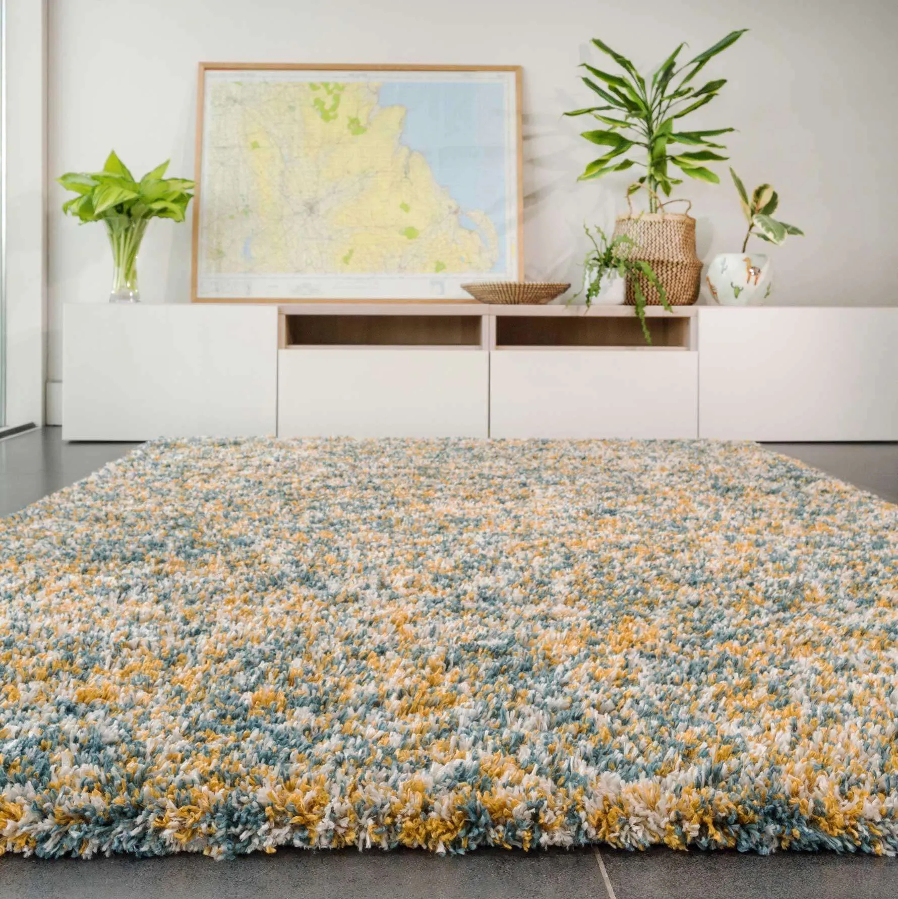 Soft Mottled Multicolour Shaggy Runner Rug