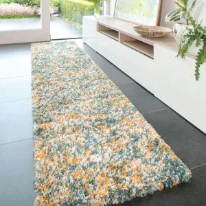 Soft Mottled Multicolour Shaggy Runner Rug