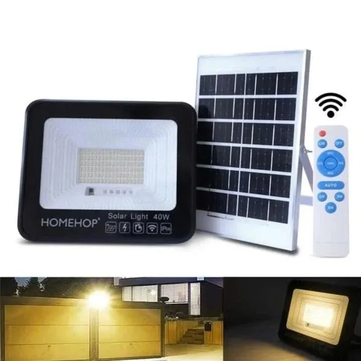 Solar LED 40W waterproof flood light automatic with Remote for Home, Garden