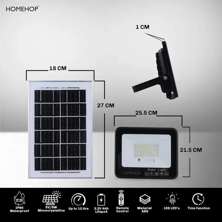 Solar LED 40W waterproof flood light automatic with Remote for Home, Garden