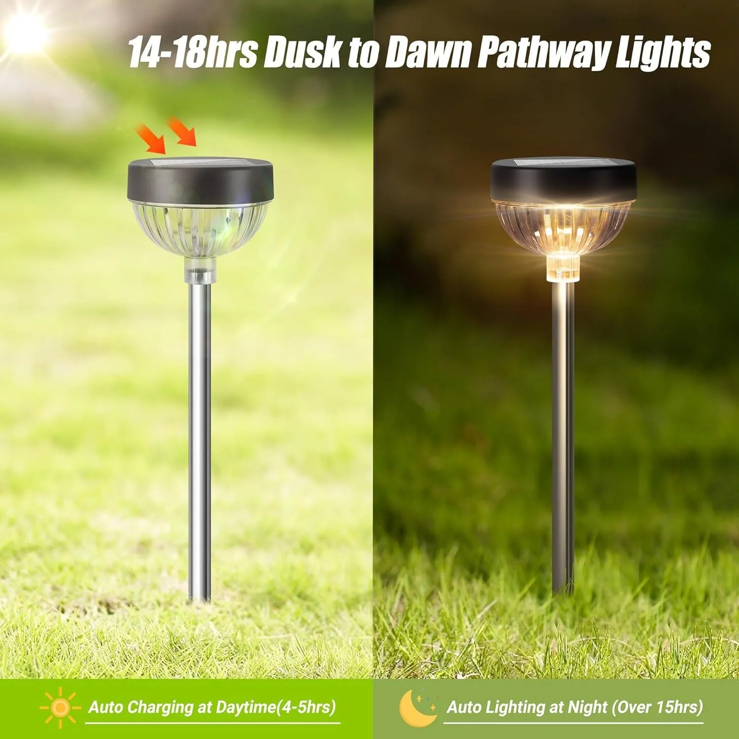 Solar Pathway Lights Outdoor Waterproof  Color Changing Garden Light Solar Powered for Outside(RGB/Warm White/Cool White)