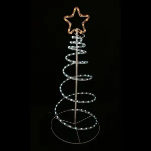 Solar White Spiral Ropelight Tree (90cm)