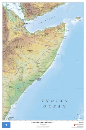 Somalia Wall Map 610 x 914mm