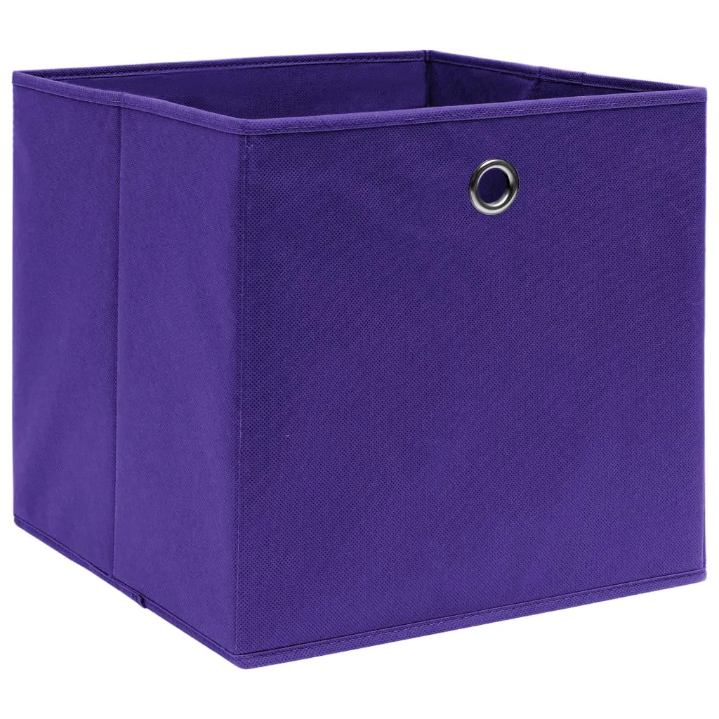 Storage Boxes 10 pcs Purple 32x32x32 cm Fabric