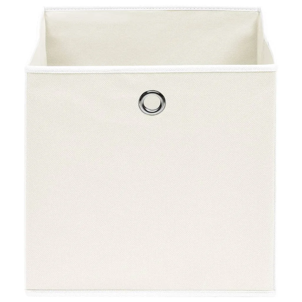 Storage Boxes 10 pcs White 32x32x32 cm Fabric