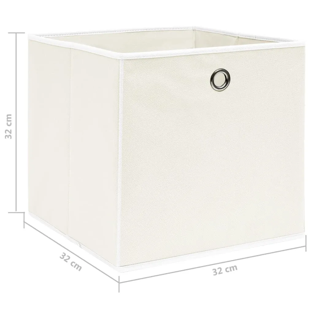 Storage Boxes 10 pcs White 32x32x32 cm Fabric