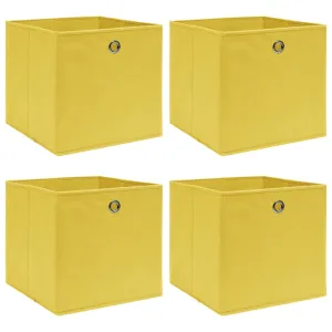 Storage Boxes 4 pcs Yellow 32x32x32 cm Fabric