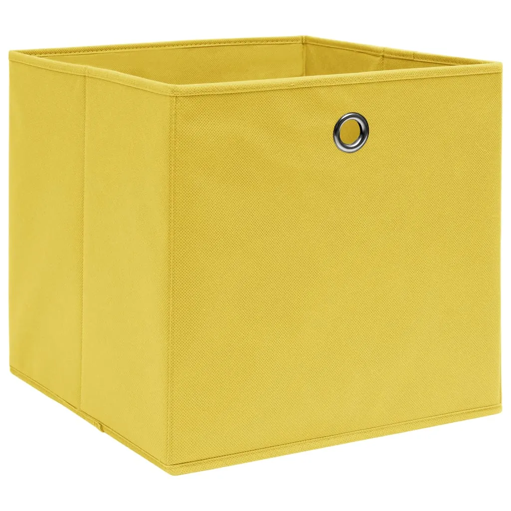 Storage Boxes 4 pcs Yellow 32x32x32 cm Fabric