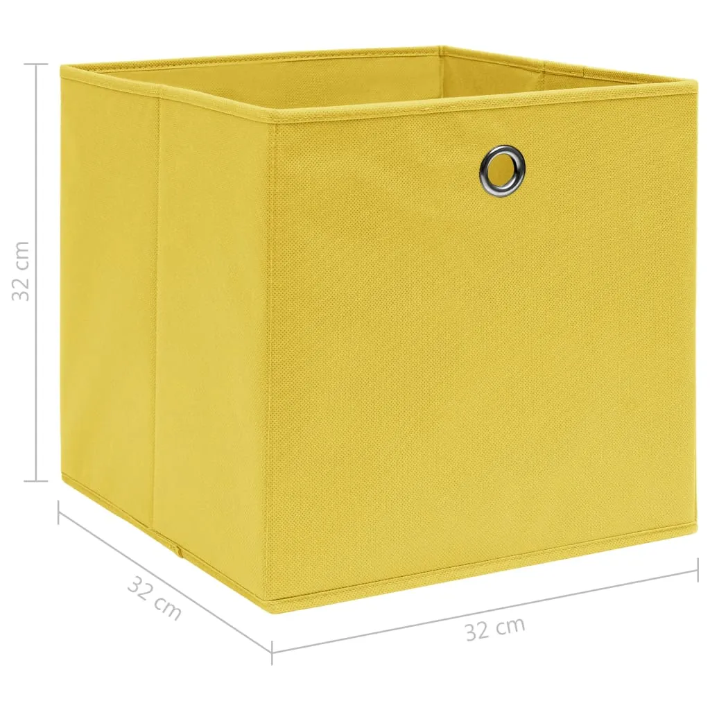 Storage Boxes 4 pcs Yellow 32x32x32 cm Fabric